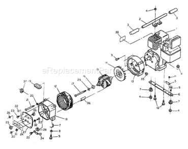 Part Location Diagram of 67019 Generac Obs Handle 1400 Op